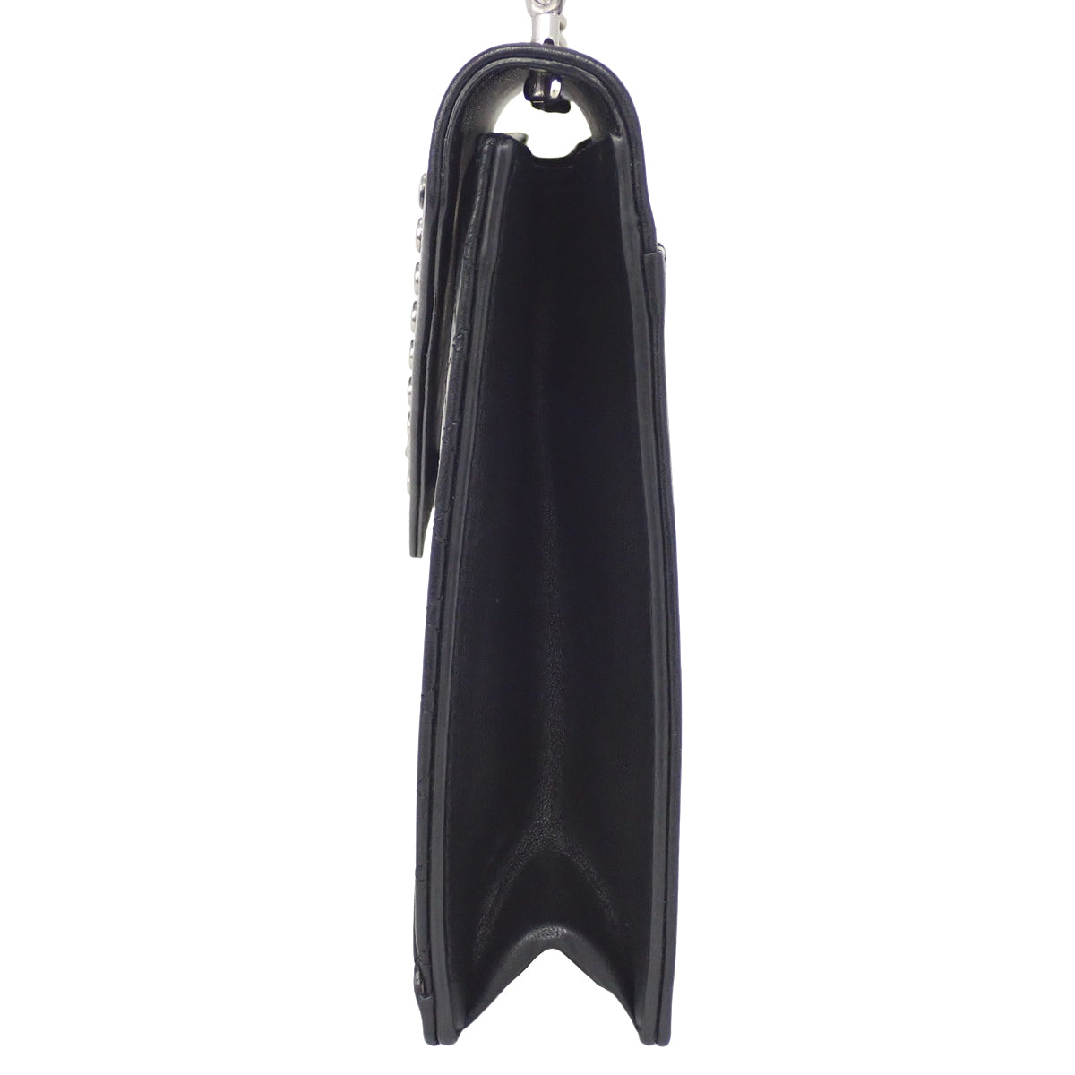 Chain shoulder bag, leather, black, 668864