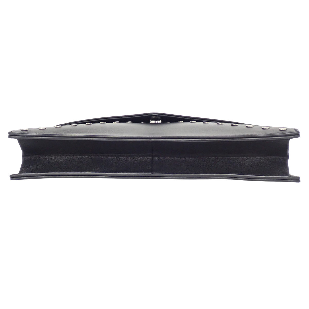 Chain shoulder bag, leather, black, 668864