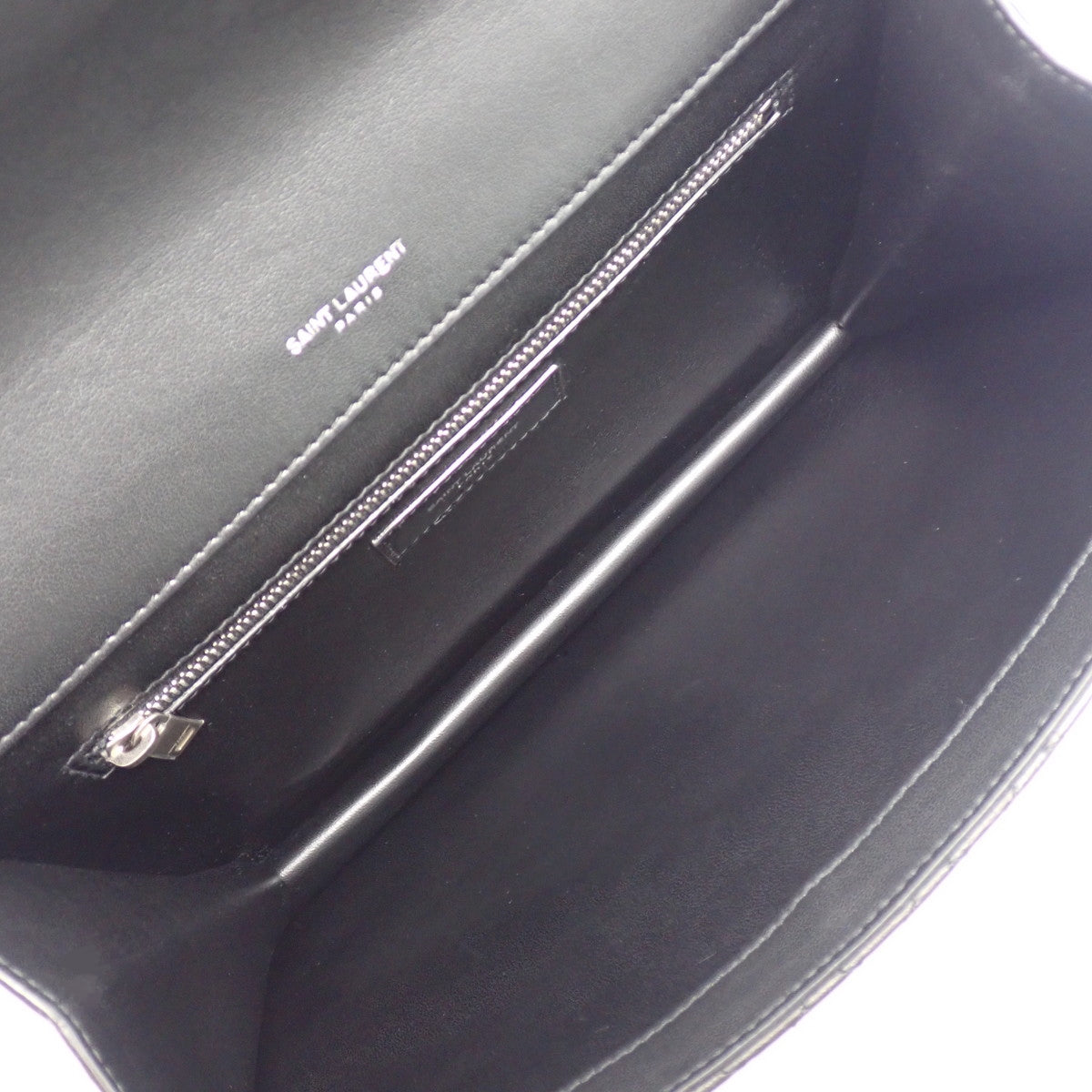 Chain shoulder bag, leather, black, 668864