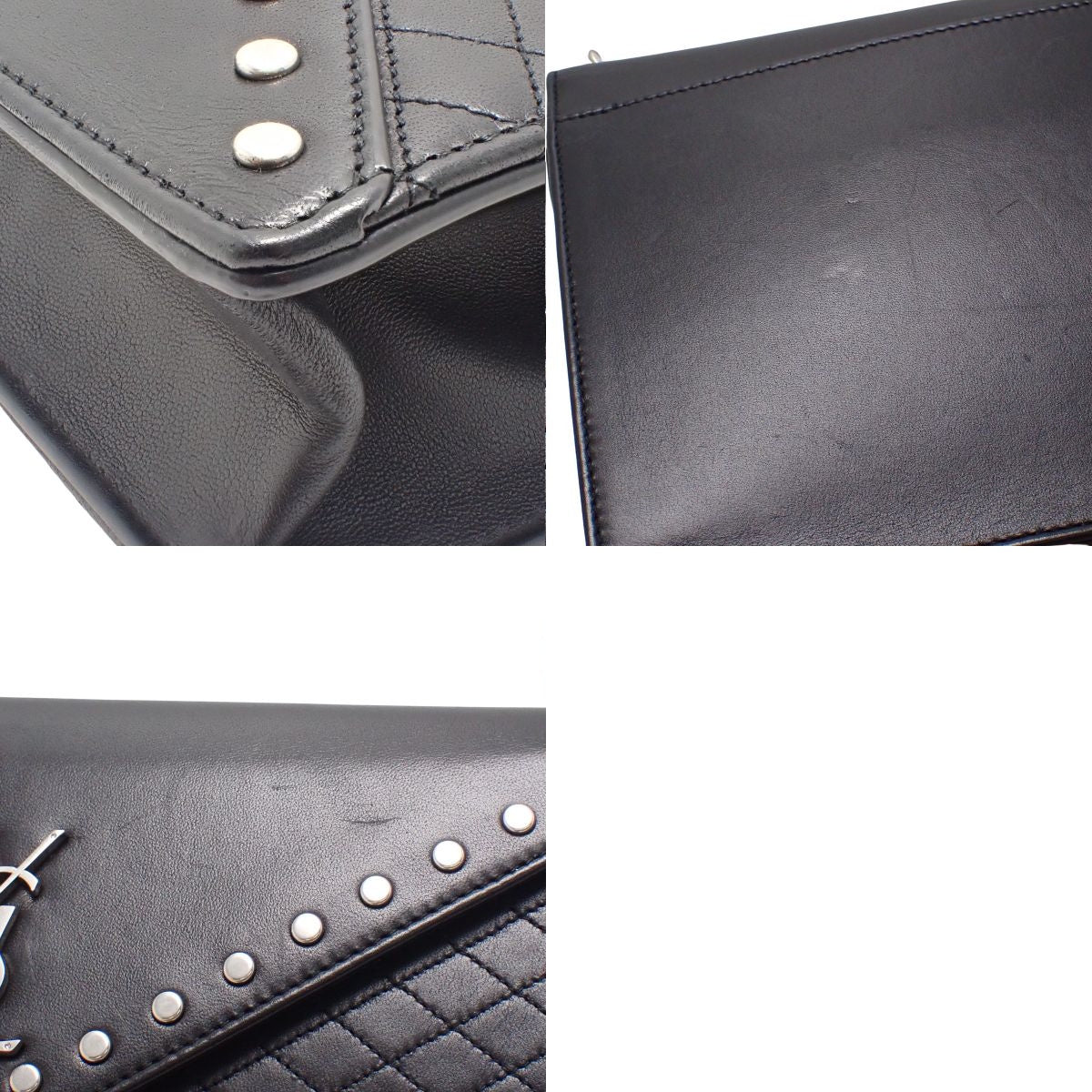 Chain shoulder bag, leather, black, 668864