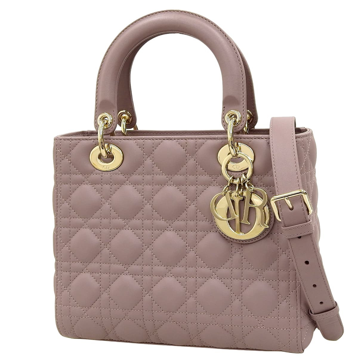 Lady Dior レディディオール バッグ ミディアム ラムスキン ピオニーピンク