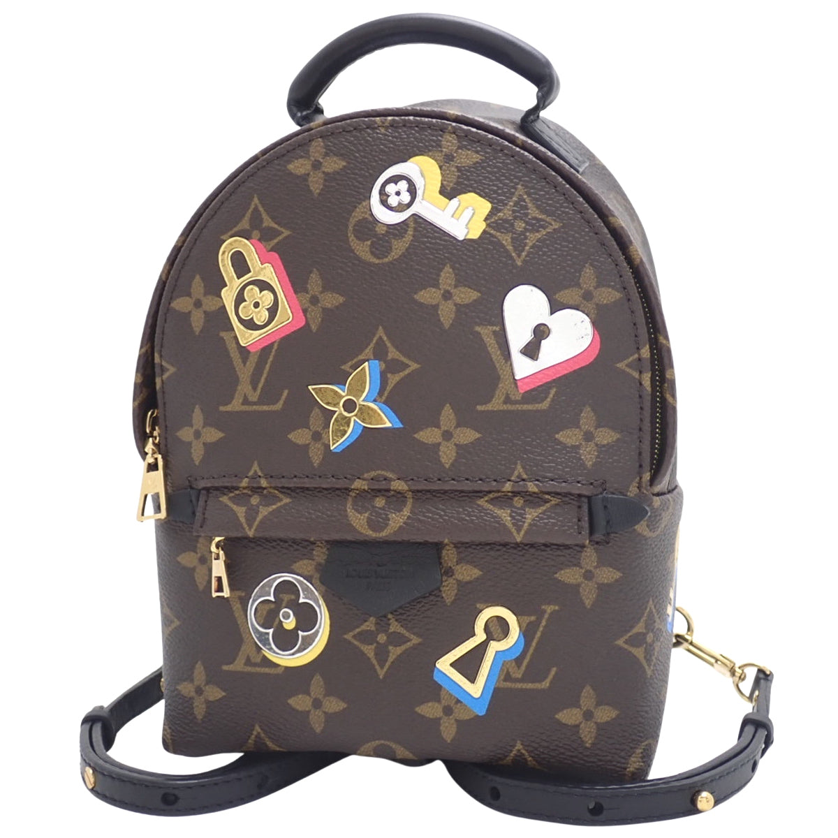 Monogram Lovelock Palm Springs迷你背包，棕色/多色，M44367