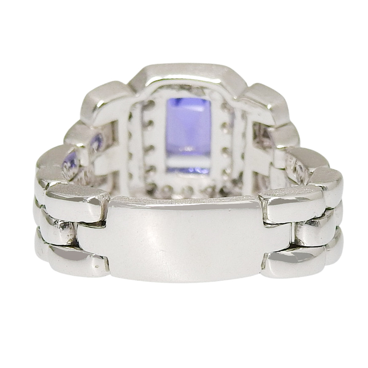 Tanzanite and Diamond Ring TZ1.06/D0.30 White Gold K18WG 11.0g