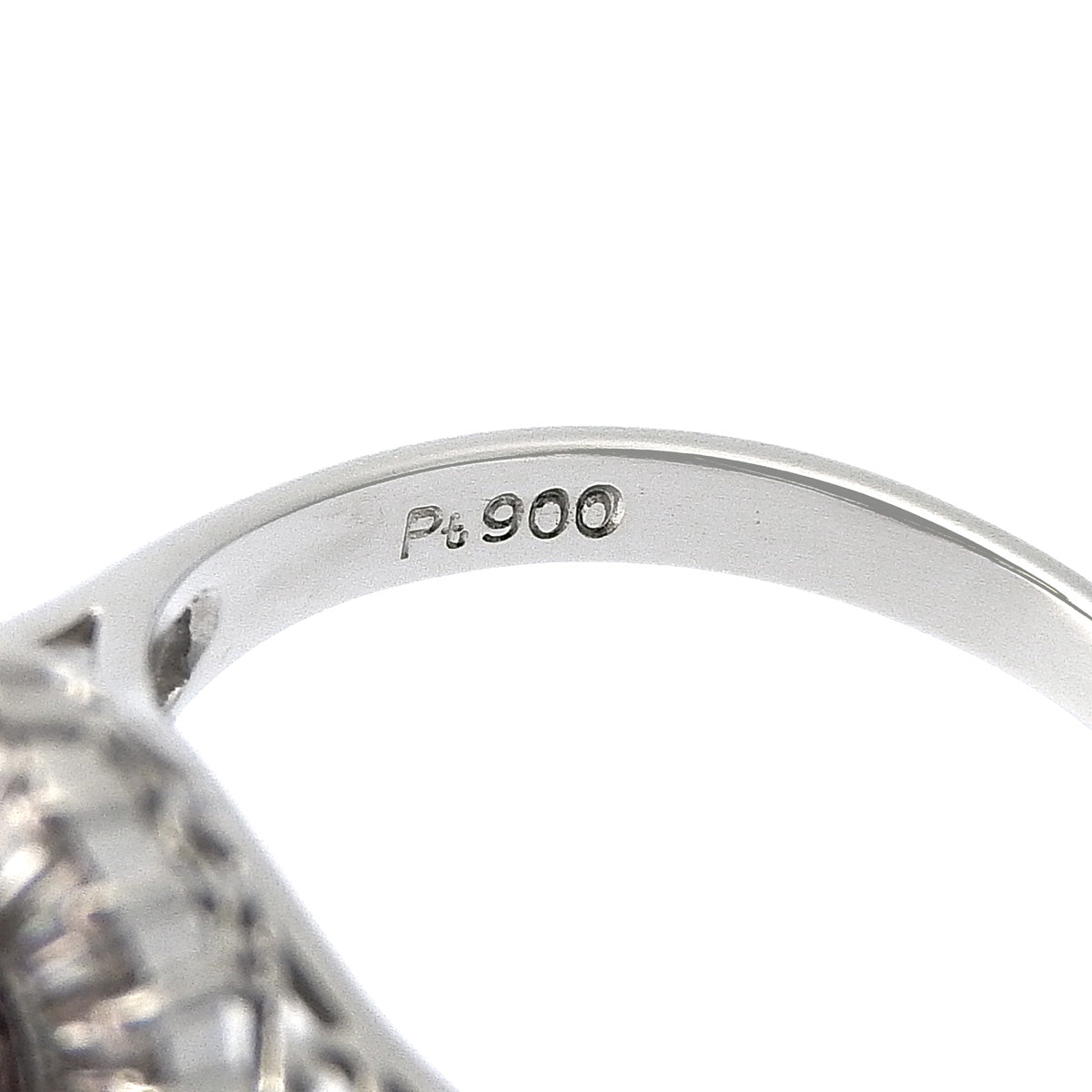 Sapphire and diamond ring, size S0.38/D0.57, platinum Pt900, 6.1g