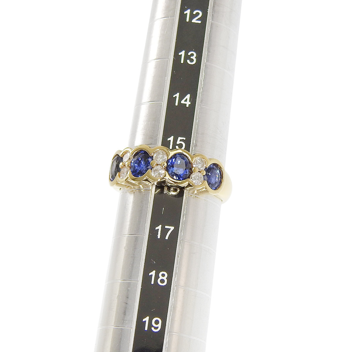 サファイヤ リング S1.74/D0.38 イエローゴールド K18YG 6.8g