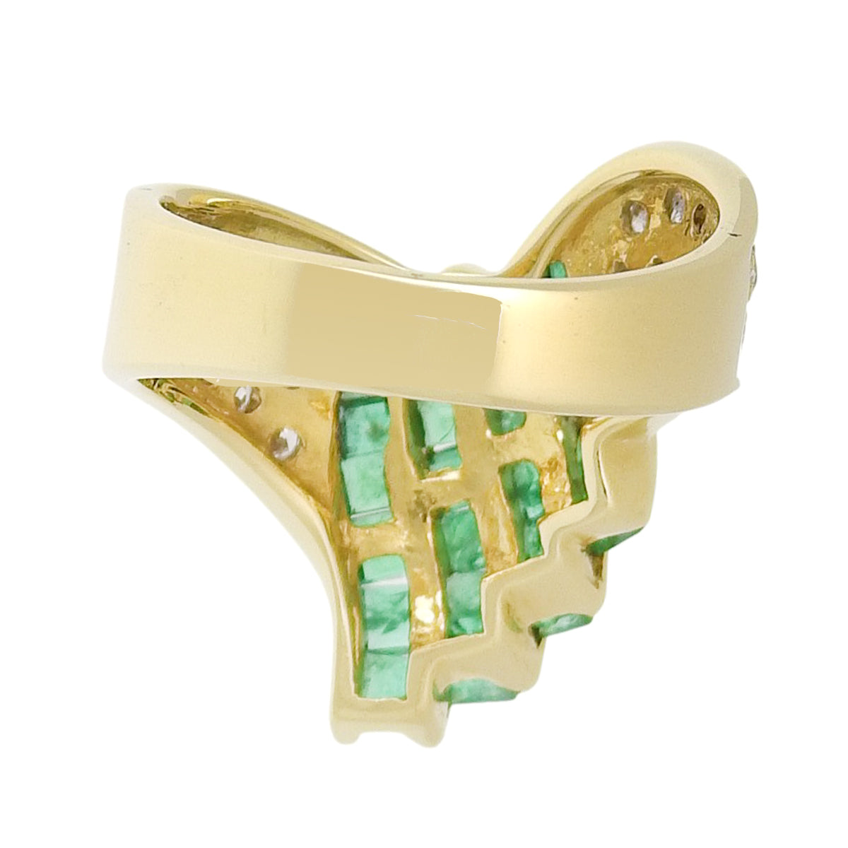エメラルド ダイヤモンド リング E1.28/D0.46 イエローゴールド K18YG 7.9g