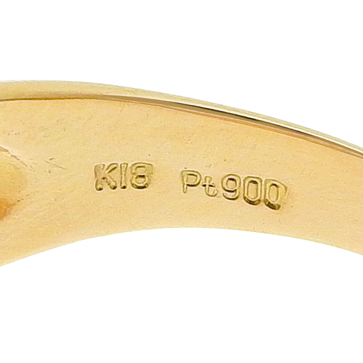 三連風 ダイヤモンド ウェーブ リング D1.00 K18YG Pt900 7.9g