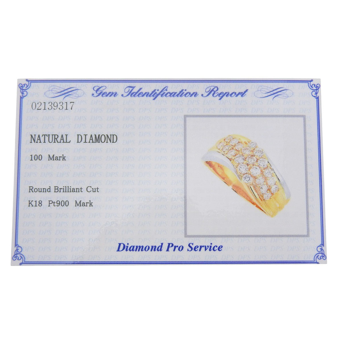 三連風 ダイヤモンド ウェーブ リング D1.00 K18YG Pt900 7.9g