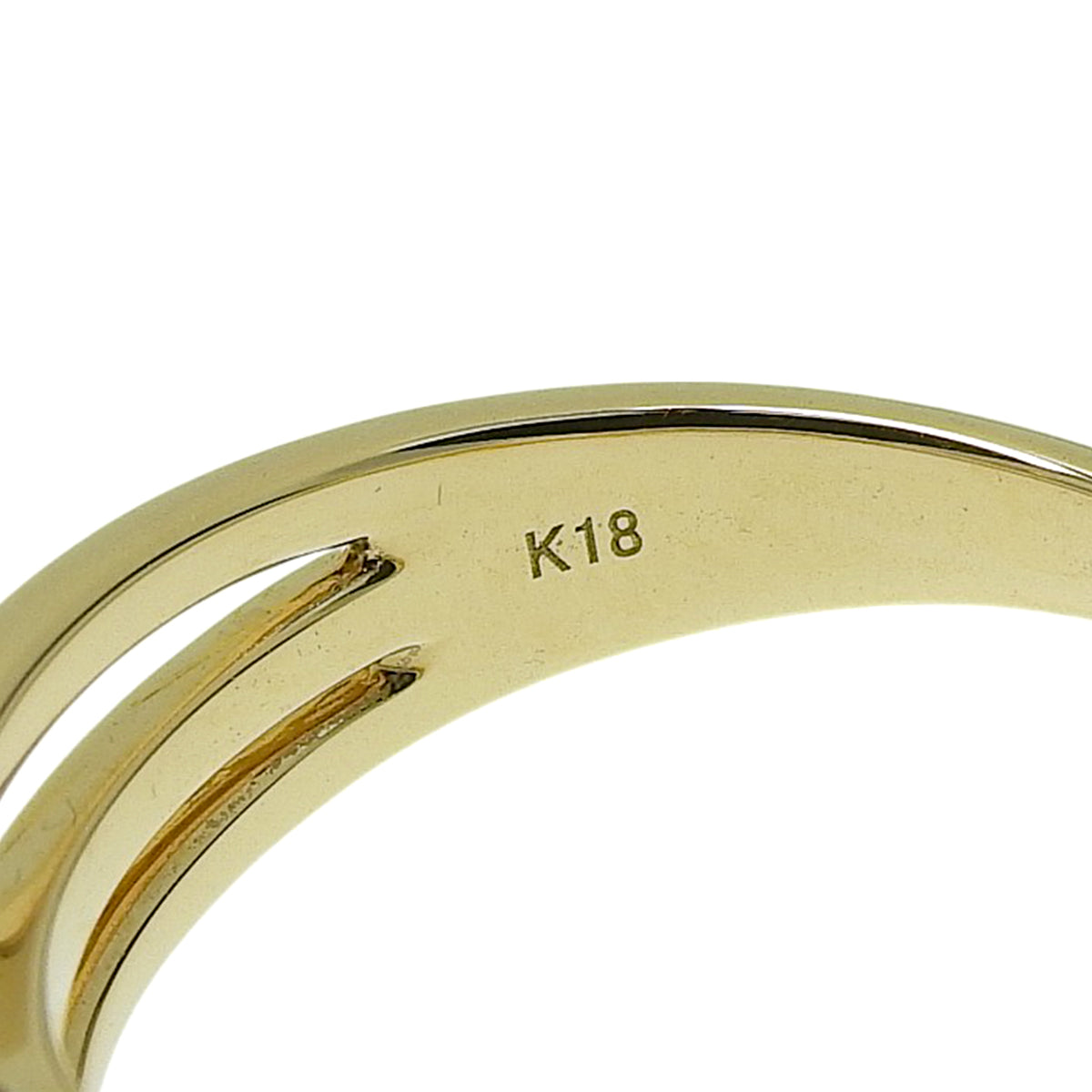 Diamond double ring D0.185/0.11 Yellow gold K18YG