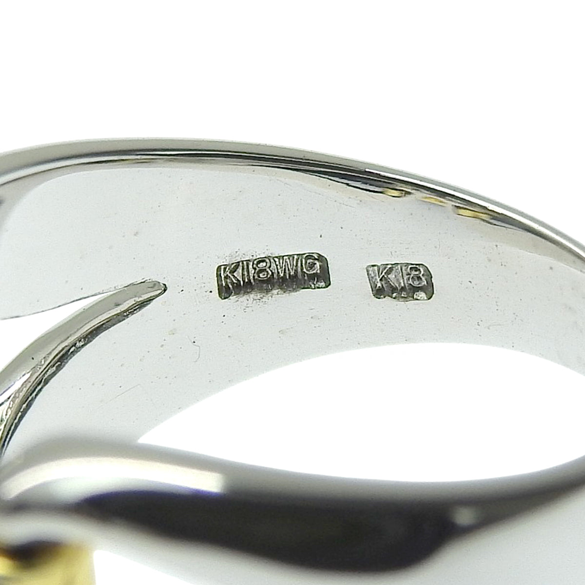 H logo ring D0.12 Yellow gold K18YG White gold K18WG