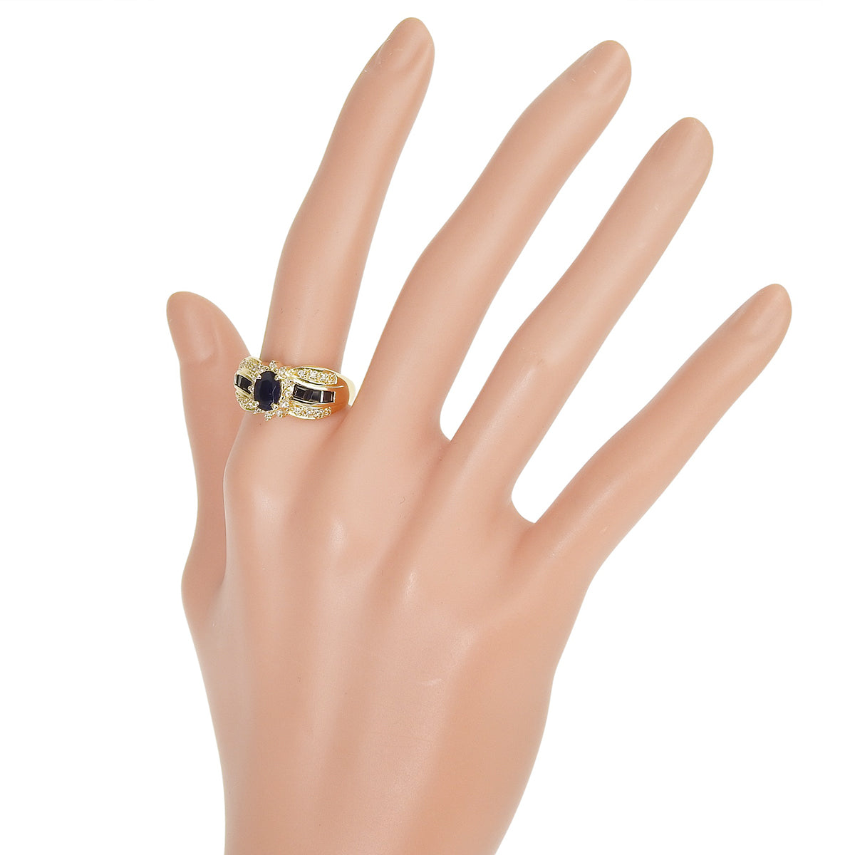 サファイア ダイヤモンド リング S2.00/D0.19 イエローゴールド K18YG 5.3g