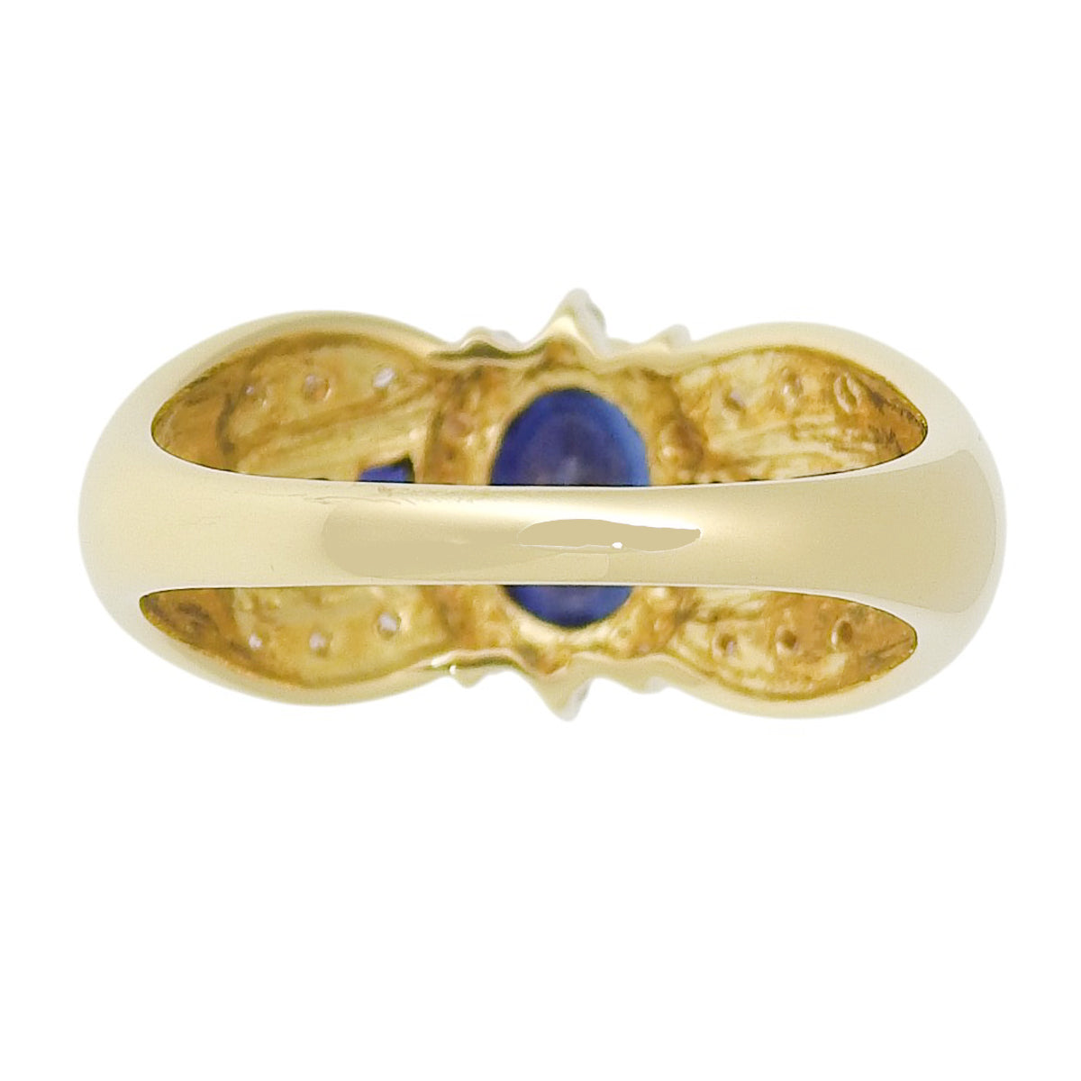 Sapphire and diamond ring, size S2.00/D0.19, 18K yellow gold, 5.3g