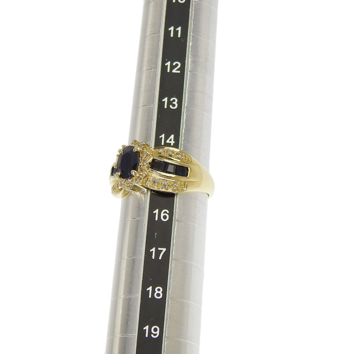 Sapphire and diamond ring, size S2.00/D0.19, 18K yellow gold, 5.3g