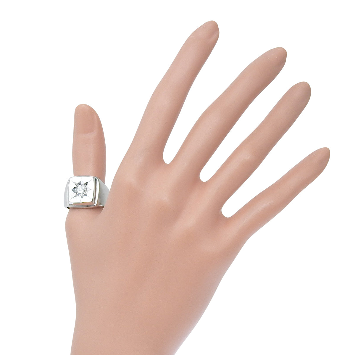 Diamond Signet Ring Platinum Pt900
