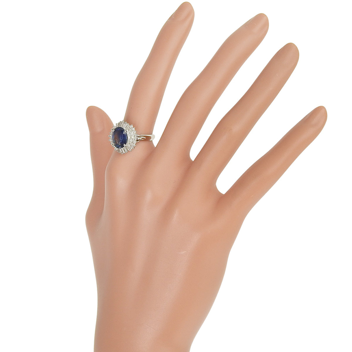 Sapphire and diamond ring, size S2.52/D0.60, platinum Pt900, 7.3g