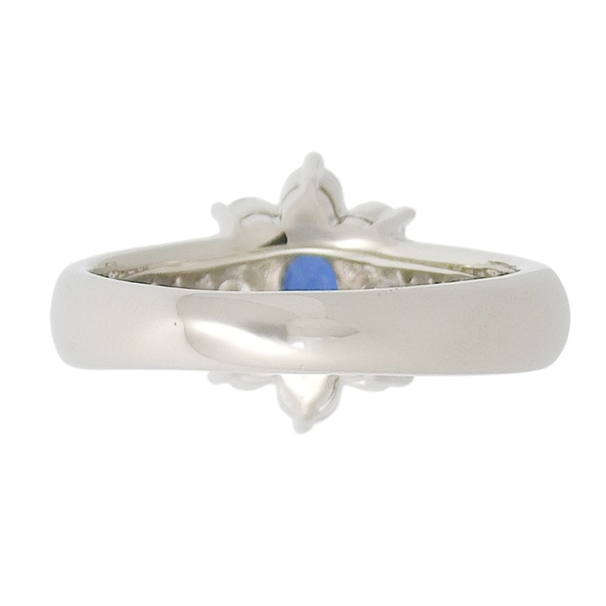 Sapphire and diamond ring, size S0.62/D0.72, platinum Pt900, 9.5g