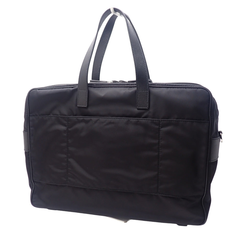 Re-Nlon 公文包，Saffiano 尼龙材质，黑色