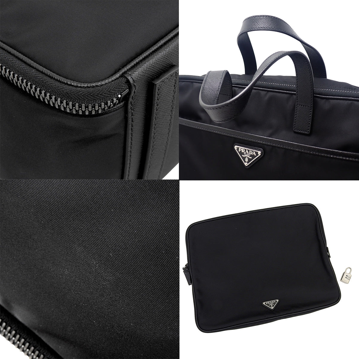 Re-Nlon 公文包，Saffiano 尼龙材质，黑色