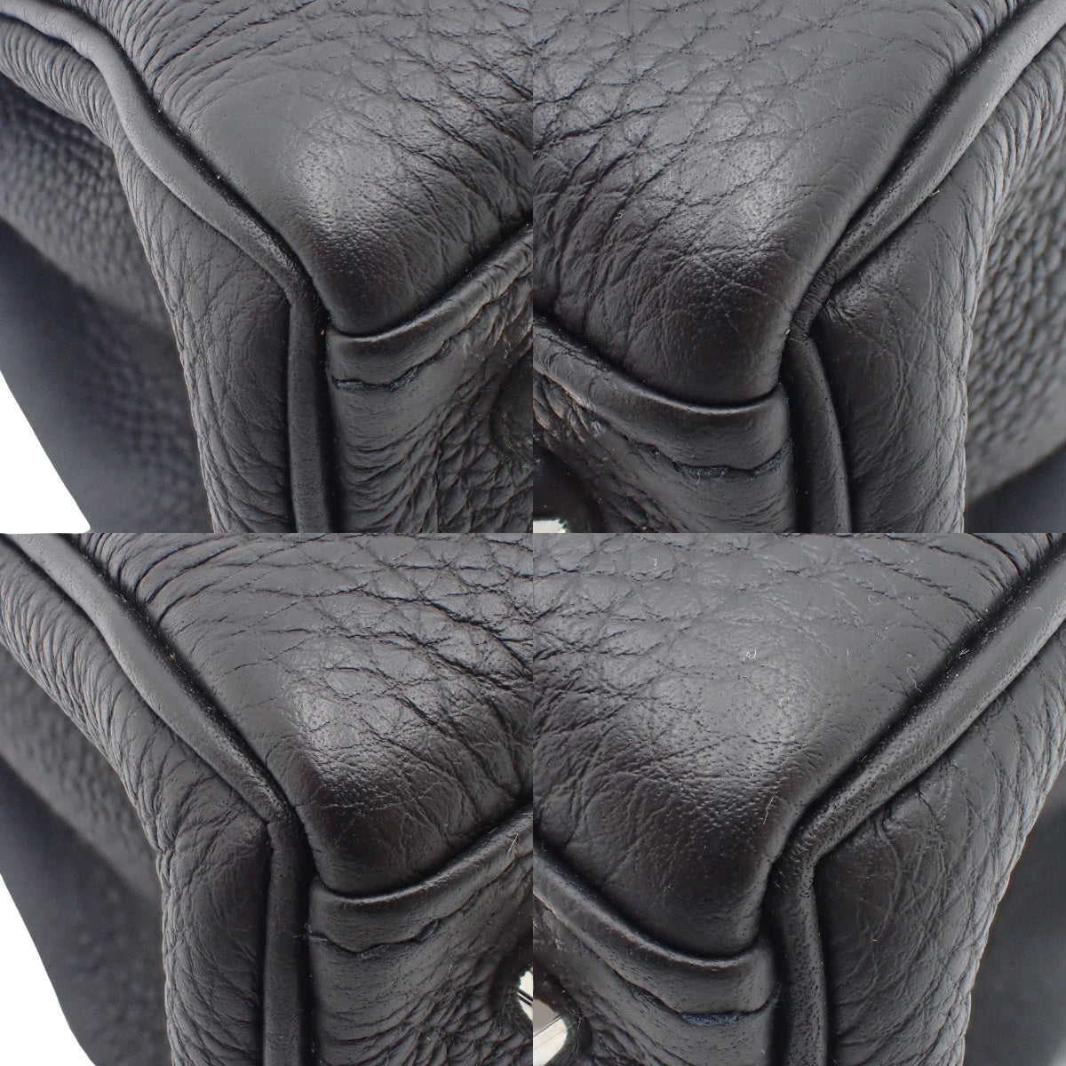 Kelly 25（内缝线）Togo 皮革，钯金配件，黑色，银色配件，Z 字印记