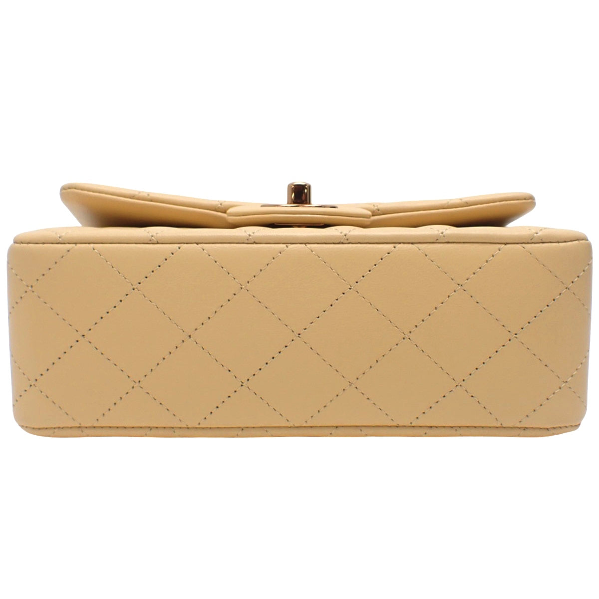 米色羊皮绗缝迷你经典手提包 A69900