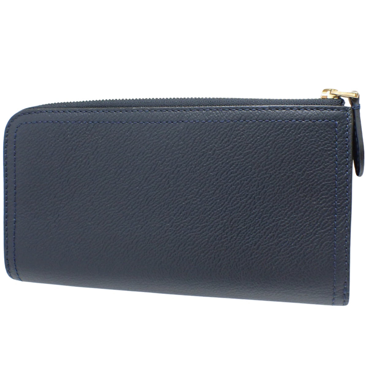 ジップアラウンド 長財布 レザー ネイビー