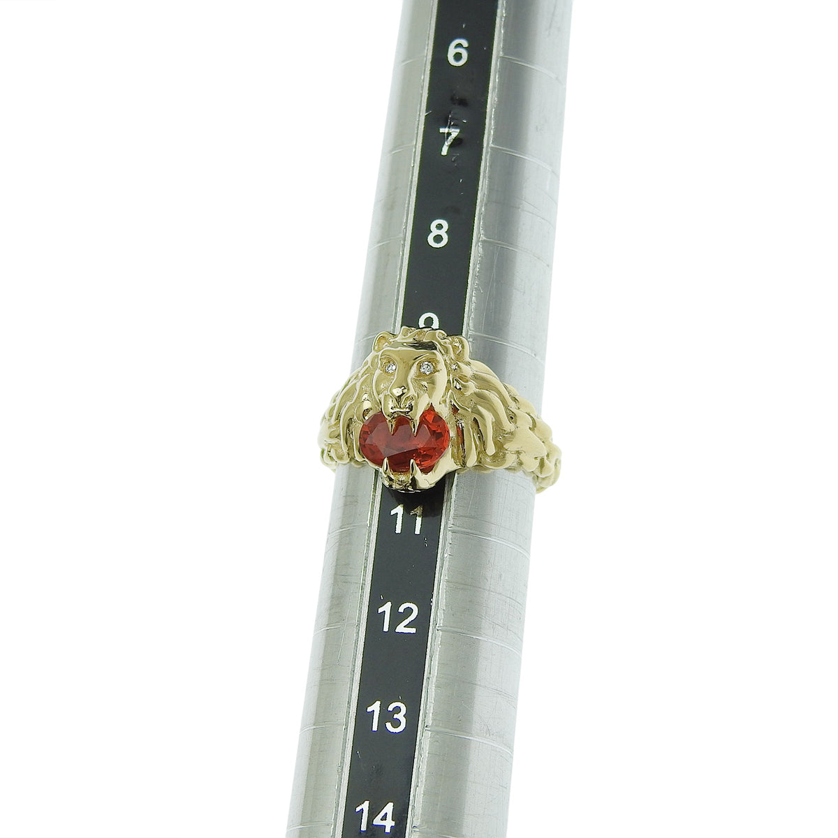 Lion Head Fire Opal/Diamond Yellow Gold 18KYG