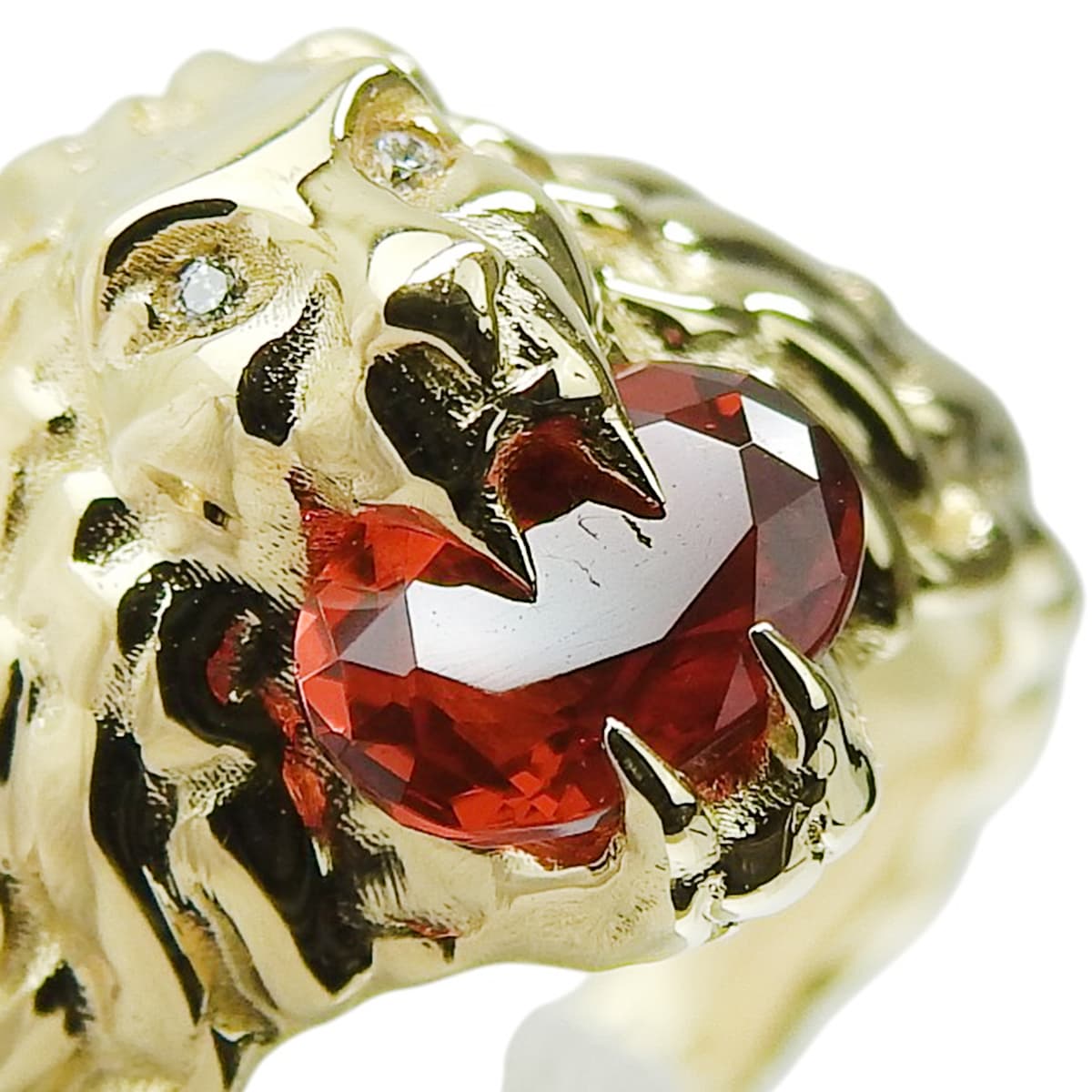 Lion Head Fire Opal/Diamond Yellow Gold 18KYG