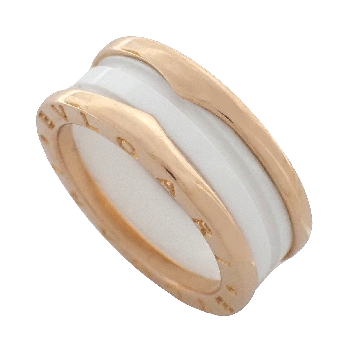 B-zero1 Ring, Pink Gold (18K PG), White Ceramic