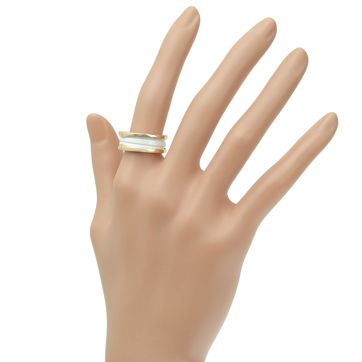 B-zero1 Ring, Pink Gold (18K PG), White Ceramic