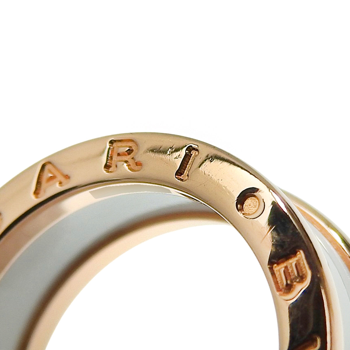 B-zero1 Ring, Pink Gold (18K PG), White Ceramic