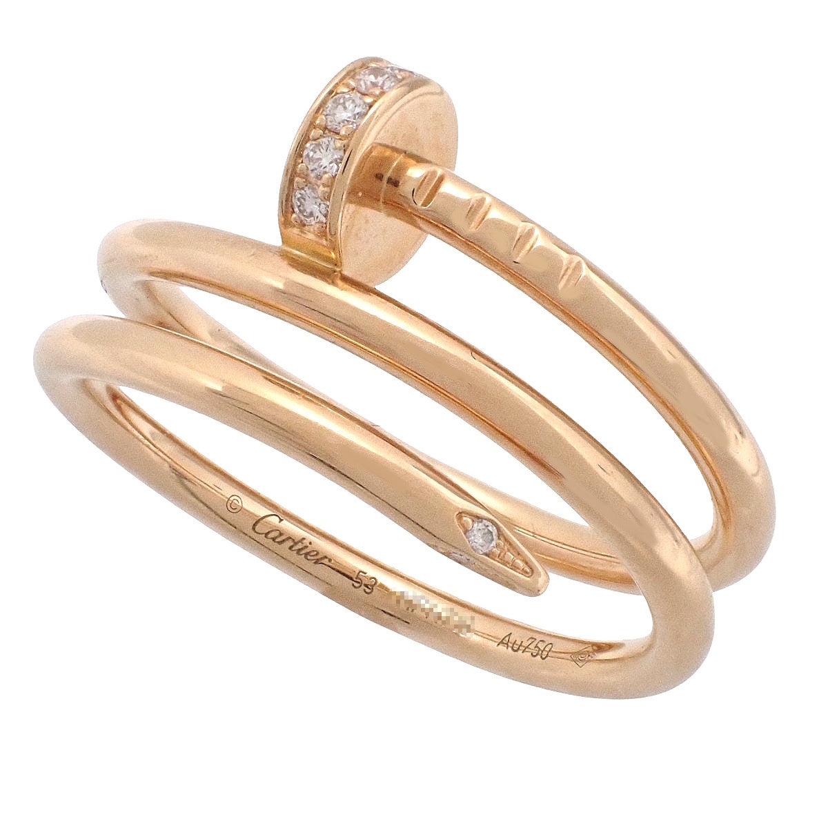 ジュスト アン クル リング ダブル ダイヤモンド ピンクゴールド K18PG