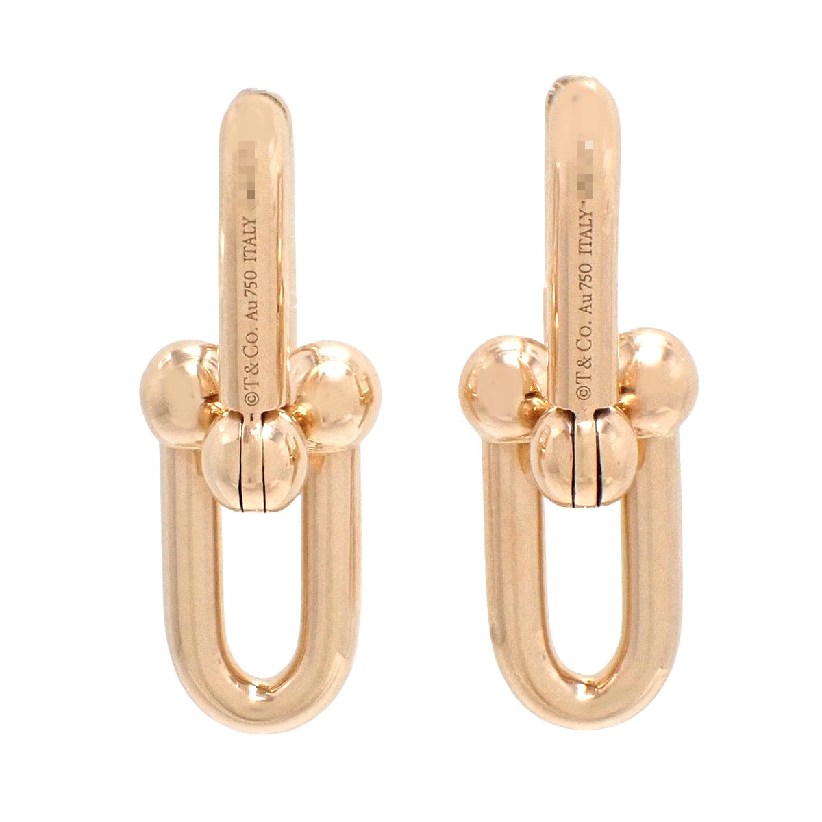 ミディアム リンク ピアス ピンクゴールド K18PG