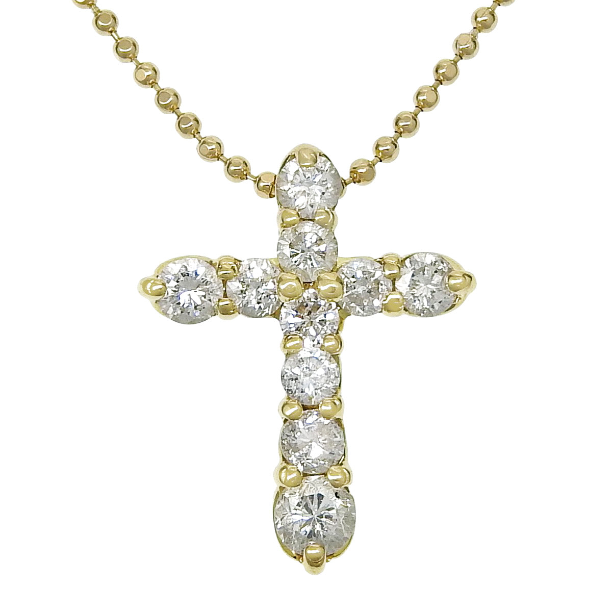 十字形钻石项链 D0.53 黄金 K18YG 3.1克