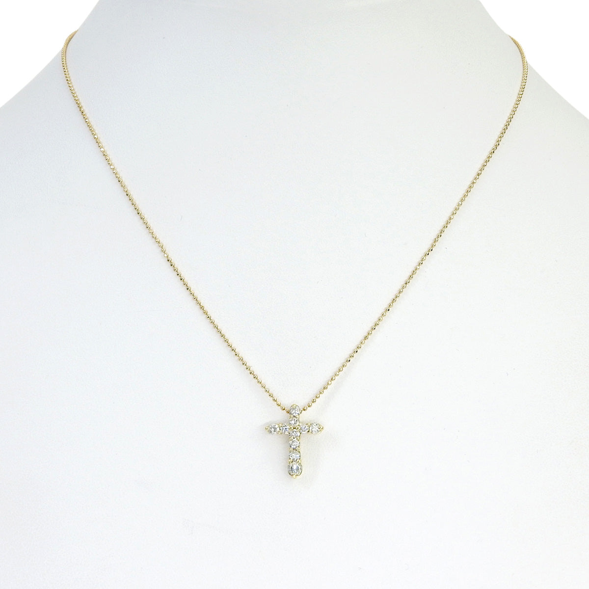 クロス ダイヤ ネックレス D0.53 イエローゴールド K18YG 3.1g
