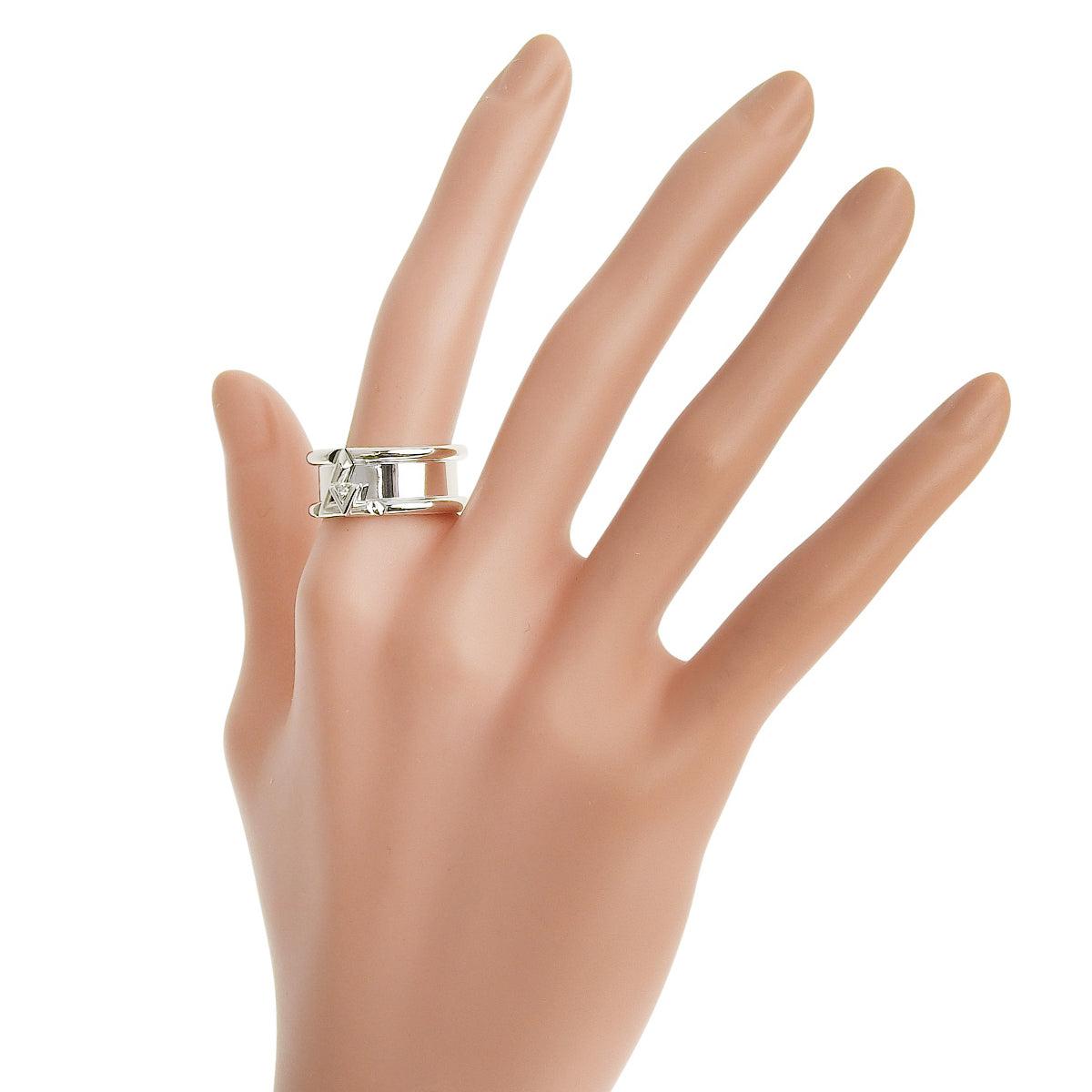 リング LV ヴォルト ワン ダイヤモンド D0.02 ホワイトゴールド K18WG 12.3g