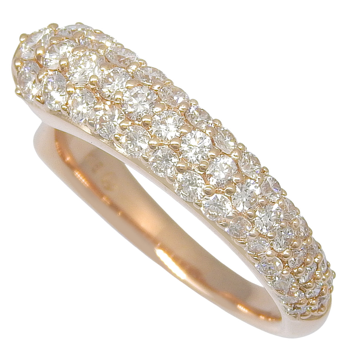 ハーフパヴェ リング D1.00 ピンクゴールド K18PG 5.3g ジュエリー