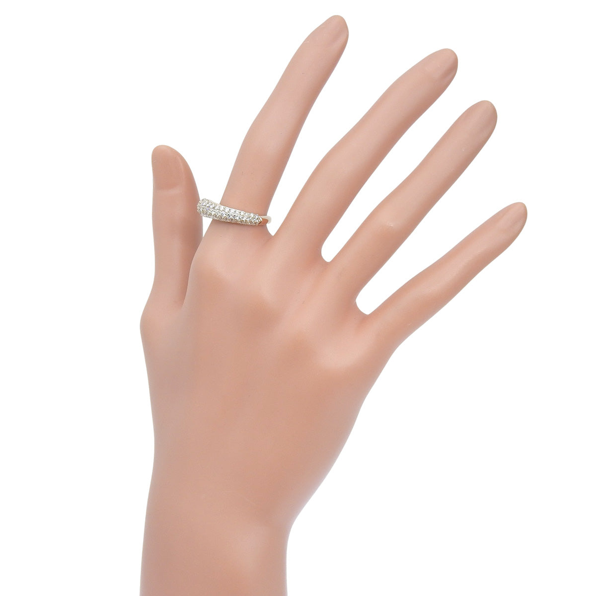 Half Pavé Ring D1.00 Pink Gold K18PG 5.3g Jewelry