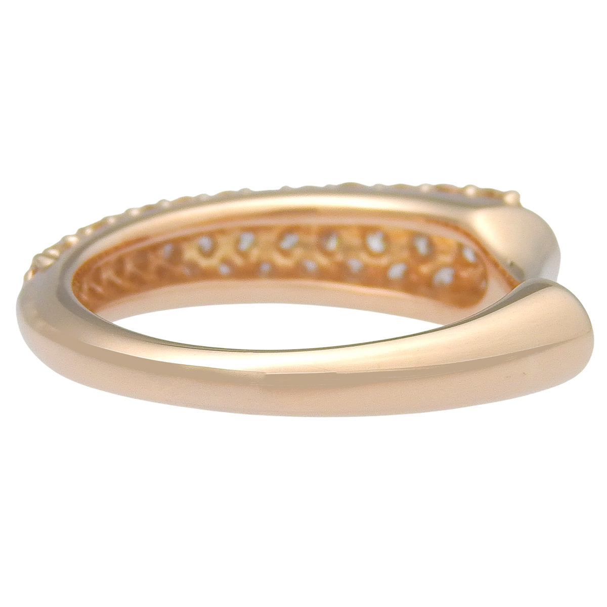 Half Pavé Ring D1.00 Pink Gold K18PG 5.3g Jewelry