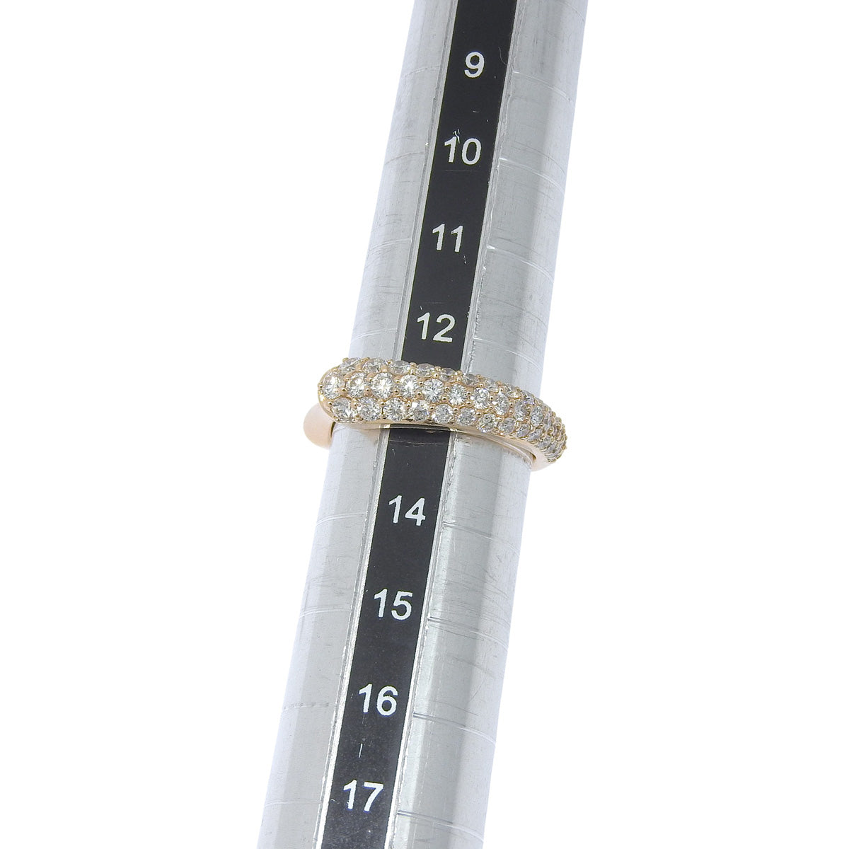 Half Pavé Ring D1.00 Pink Gold K18PG 5.3g Jewelry