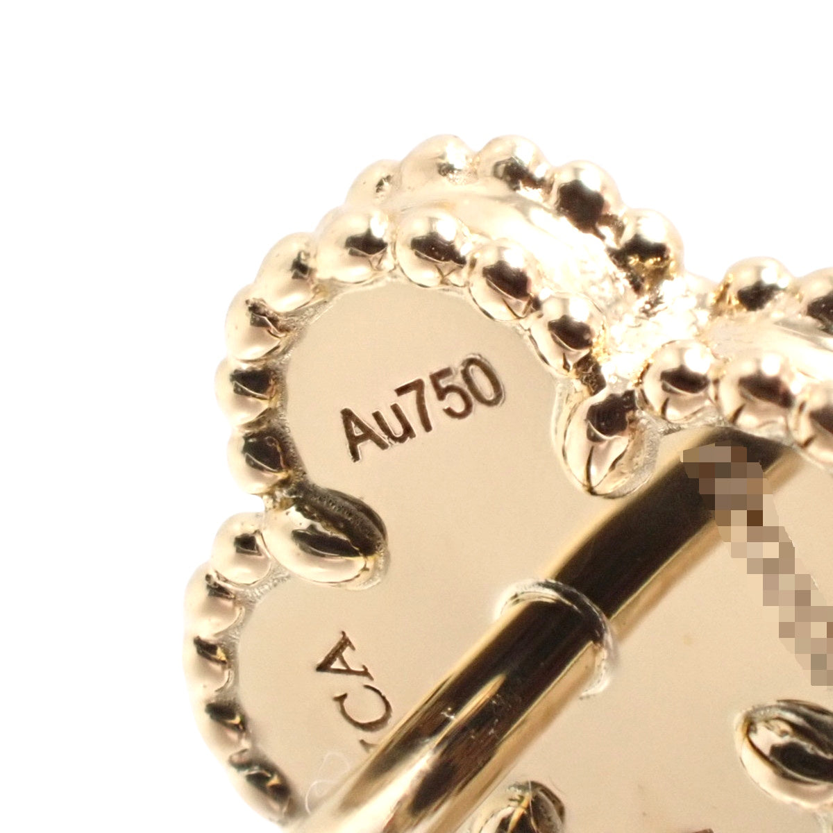 甜美的阿尔罕布拉耳环，采用白色珍珠母贝和18K黄金材质