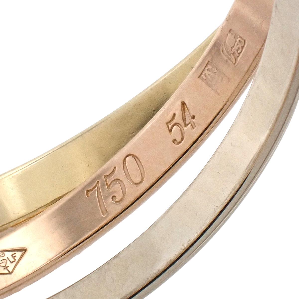 les must de Cartier Trinity Ring K18YG/PG/WG 3.7g