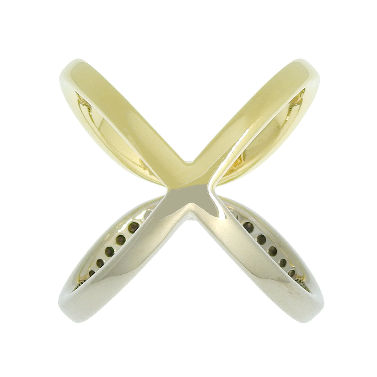 Cross ring diamond K18WG K18YG