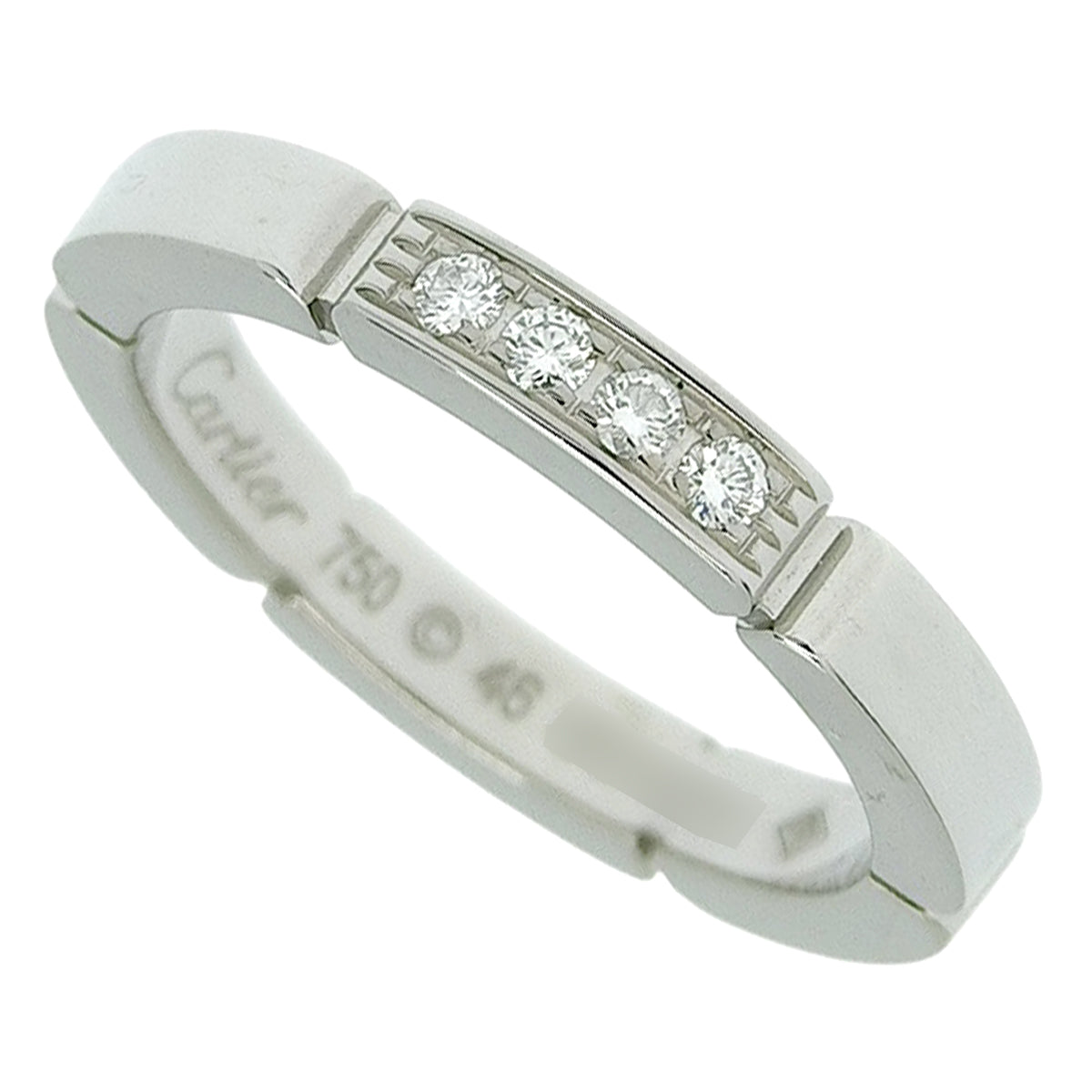 Maillon Panthère wedding ring in 18K white gold with diamonds