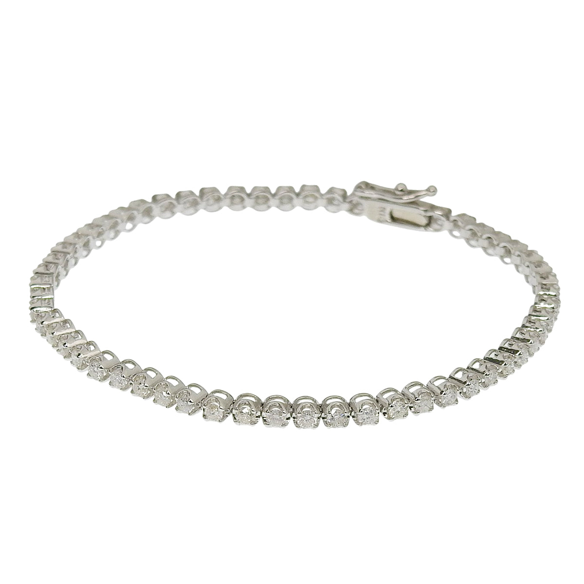 ダイヤモンド ブレスレット D2.00 ホワイトゴールド K18WG 7.3g ジュエリー