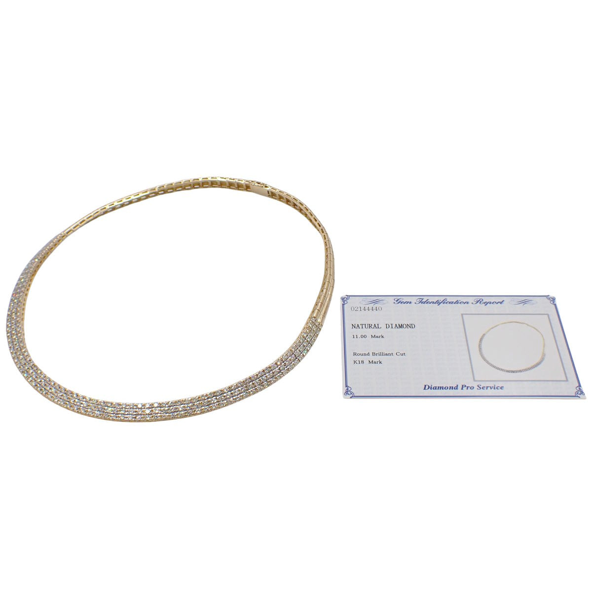 Triple Line Diamond Necklace D11.0 Yellow Gold K18YG