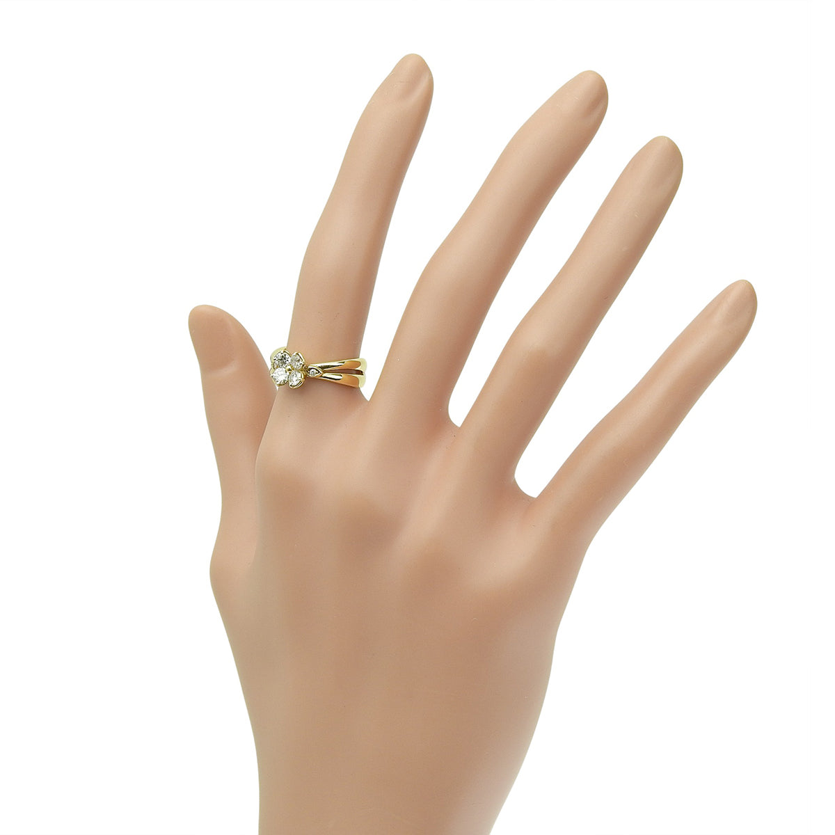 Diamond Flower Ring D0.58 Yellow Gold K18YG