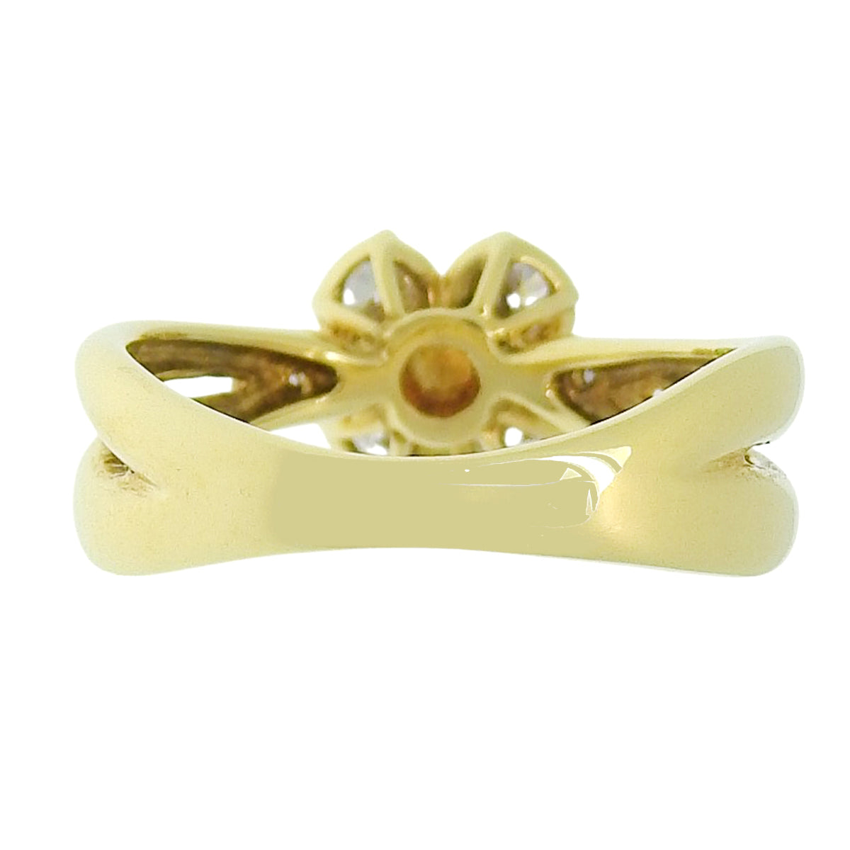 Diamond Flower Ring D0.58 Yellow Gold K18YG