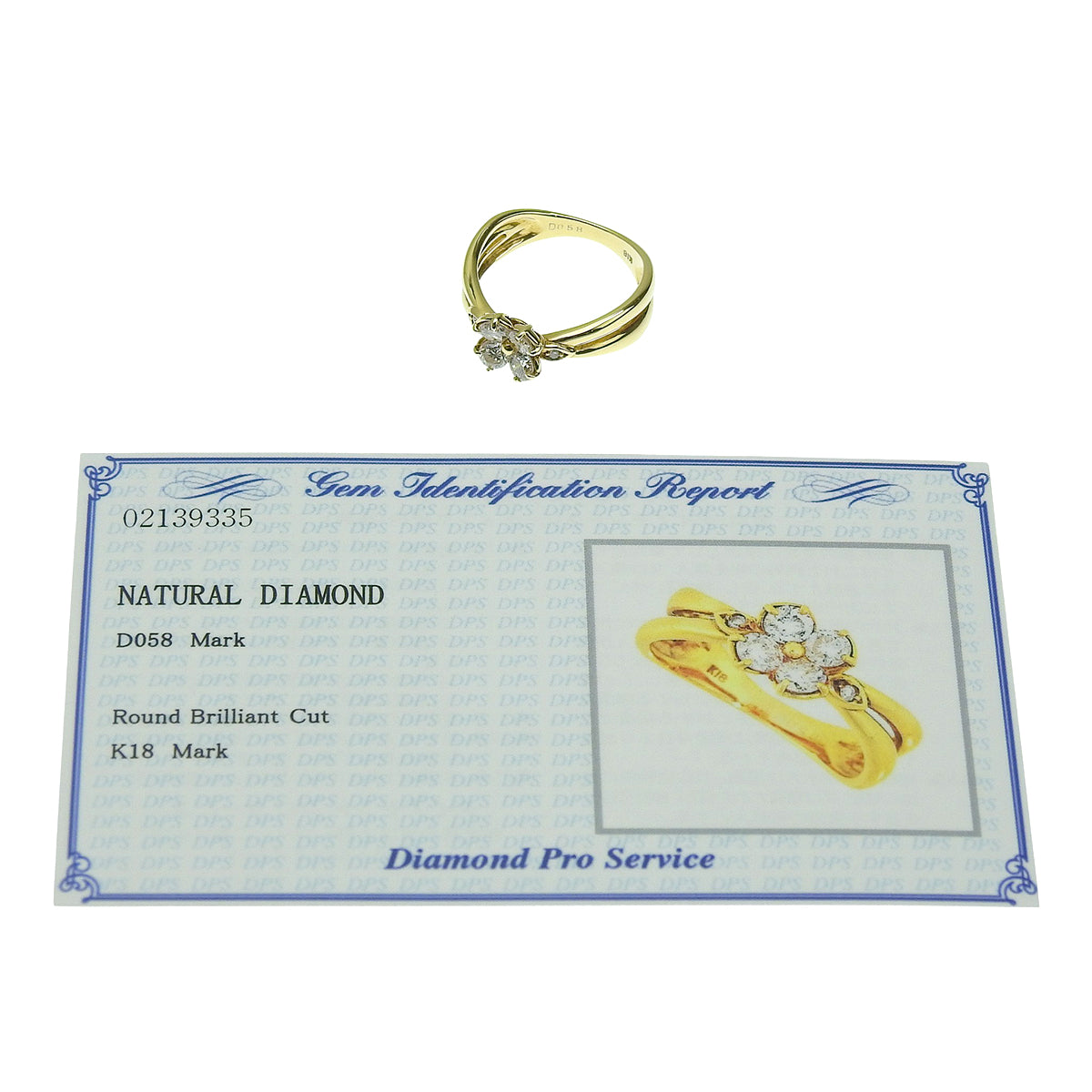 Diamond Flower Ring D0.58 Yellow Gold K18YG