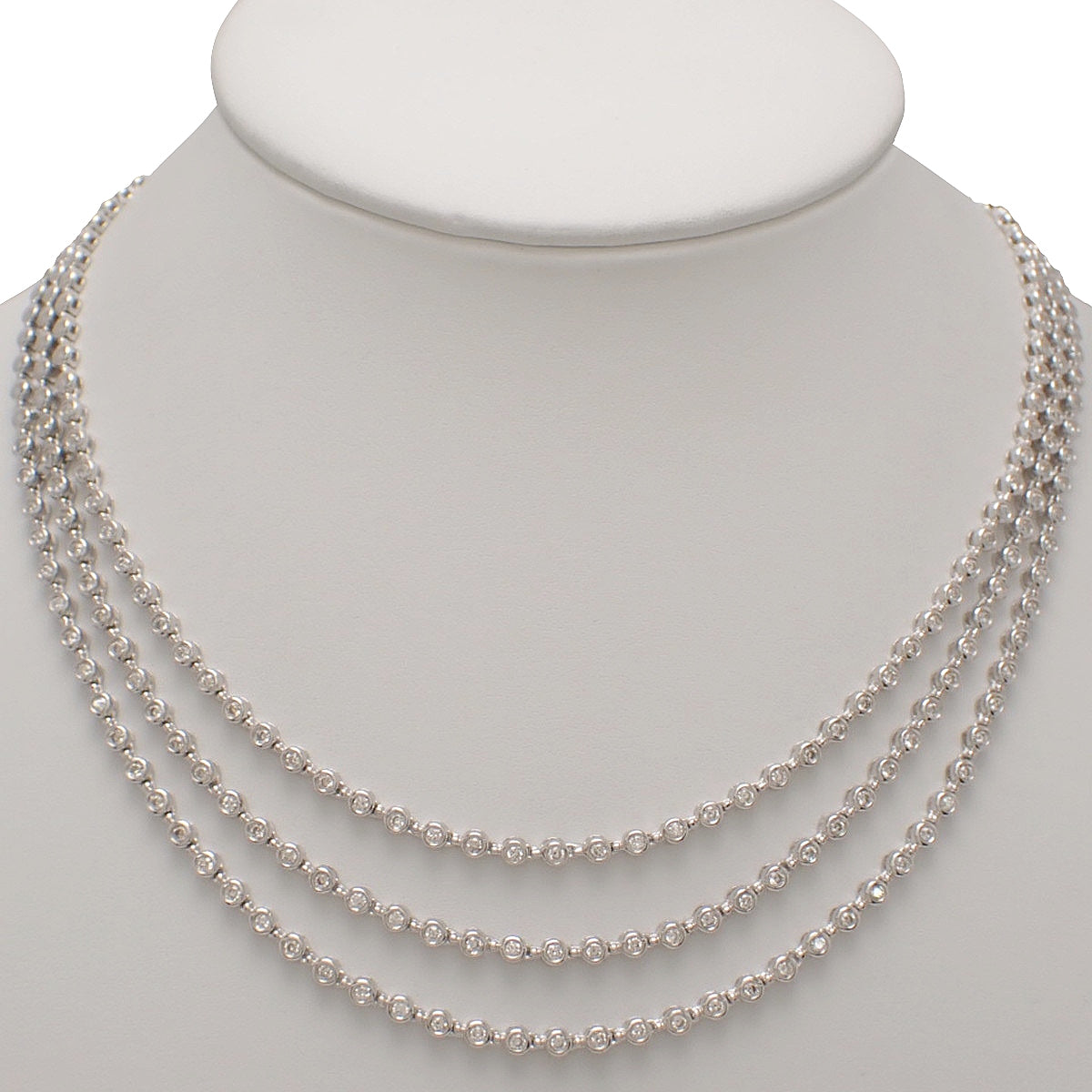 Diamond necklace D3.02 White gold K18WG 49.6g