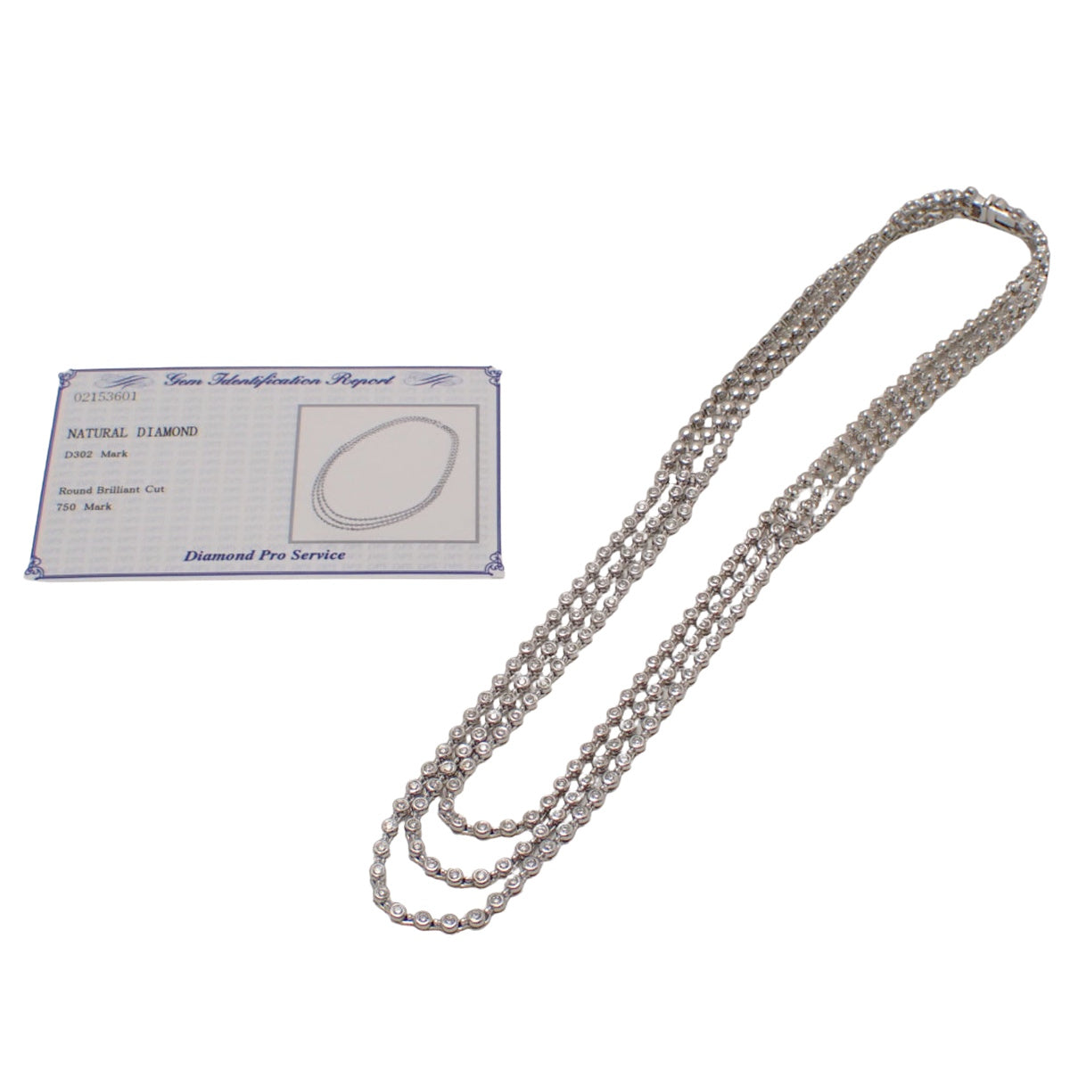 ダイヤモンド ネックレス D3.02 ホワイトゴールド K18WG 49.6g
